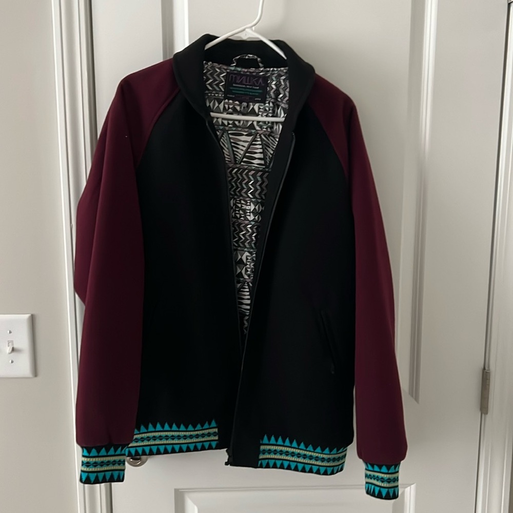 MISHKA Mens Black Empire Varsity Jacket Size Large